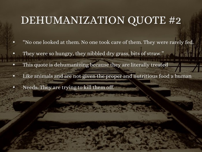 Quotes of dehumanization in night