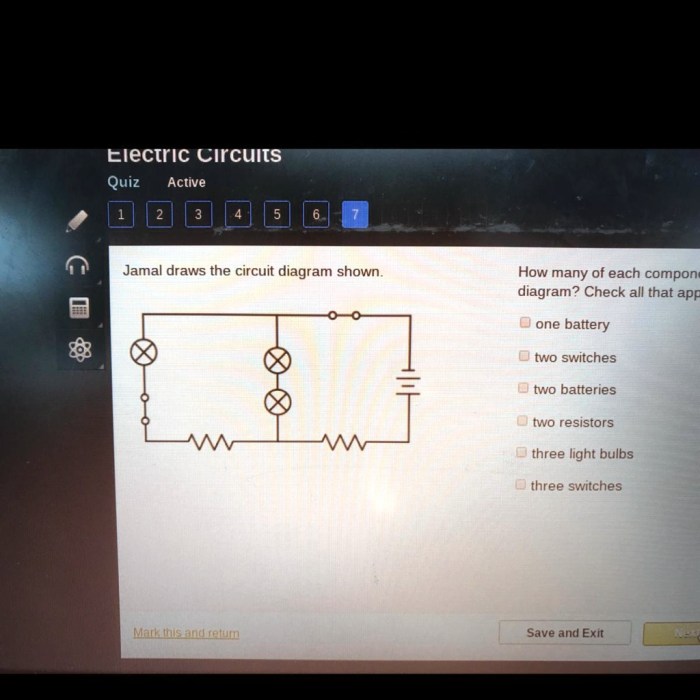 Jamal draws the circuit diagram shown.