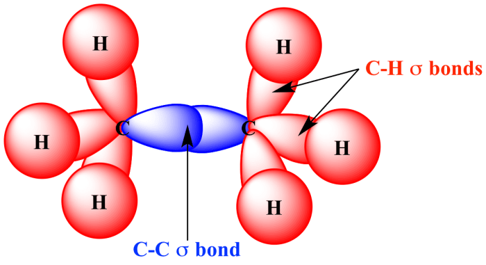 The presence of many c-c and c-h bonds