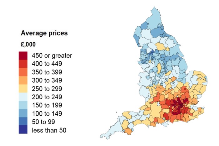 A dramatic decline in the average price of houses will