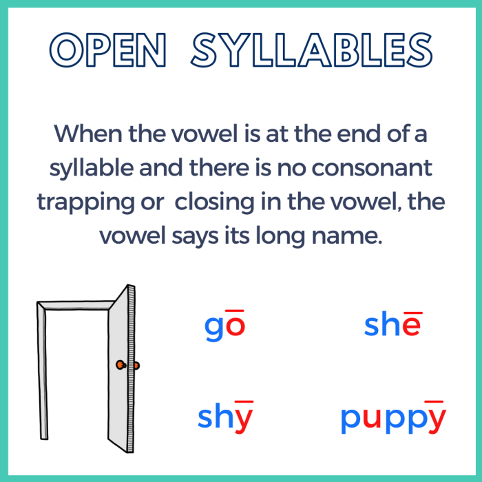 Classifying syllable types in multisyllabic words