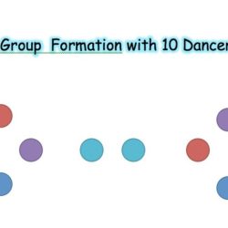 Groups of dancers in snakelike formations